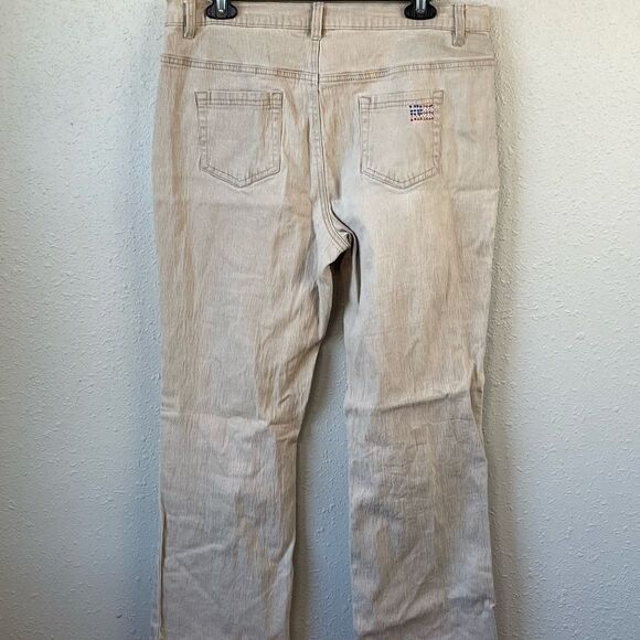 Pre-Owed DG2 by Diane Gilman Womens Tan Stretch Jeans Size 12P - Picture 3 of 6